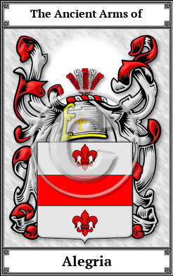 Alegria Family Crest Download (JPG)  Book Plated - 150 DPI