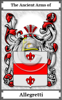 Allegretti Family Crest Download (JPG) Book Plated - 600 DPI