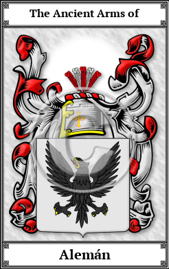 Alemán Family Crest Download (JPG)  Book Plated - 150 DPI