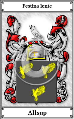 Allsup Family Crest Download (JPG) Book Plated - 600 DPI