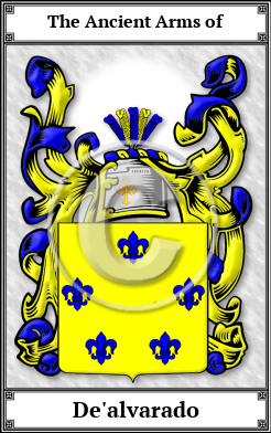 De'alvarado Family Crest Download (JPG)  Book Plated - 150 DPI