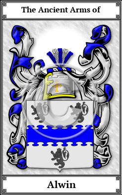 Alwin Family Crest Download (JPG)  Book Plated - 150 DPI