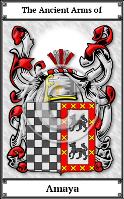 Amaya Family Crest Download (JPG)  Book Plated - 150 DPI