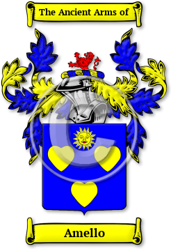 Amello Family Crest Download (jpg) Legacy Series - 150 DPI