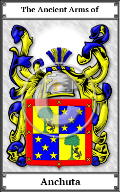 Anchuta Family Crest Download (JPG)  Book Plated - 150 DPI
