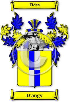D'angy Family Crest Download (jpg) Legacy Series - 150 DPI