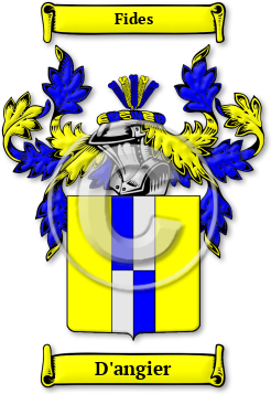 D'angier Family Crest Download (jpg) Legacy Series - 150 DPI