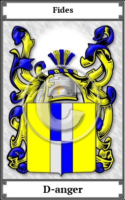 D-anger Family Crest Download (JPG)  Book Plated - 150 DPI