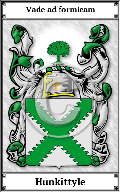Hunkittyle Family Crest Download (JPG)  Book Plated - 150 DPI
