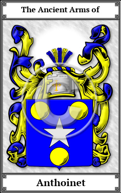 Anthoinet Family Crest Download (JPG)  Book Plated - 150 DPI