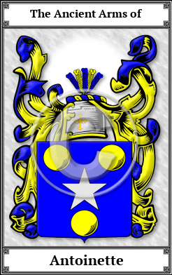 Antoinette Family Crest Download (JPG)  Book Plated - 150 DPI