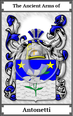 Antonetti Family Crest Download (JPG)  Book Plated - 150 DPI
