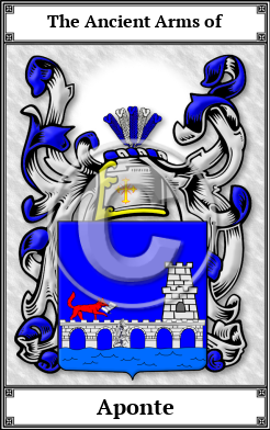 Aponte Family Crest Download (JPG)  Book Plated - 150 DPI