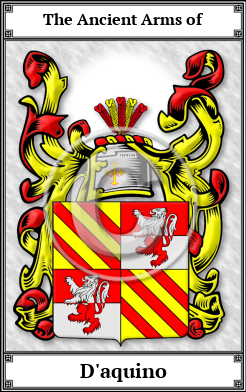 D'aquino Family Crest Download (JPG)  Book Plated - 150 DPI