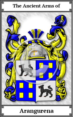 Arangurena Family Crest Download (JPG)  Book Plated - 150 DPI