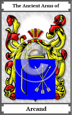 Arcand Family Crest Download (JPG) Book Plated - 600 DPI