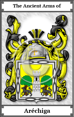Aréchiga Family Crest Download (JPG)  Book Plated - 150 DPI