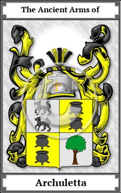 Archuletta Family Crest Download (JPG)  Book Plated - 150 DPI