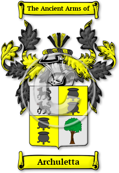 Archuletta Family Crest Download (jpg) Legacy Series - 150 DPI
