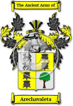 Arechavaleta Family Crest Download (jpg) Legacy Series - 150 DPI