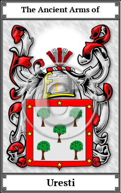 Uresti Family Crest Download (JPG) Book Plated - 600 DPI