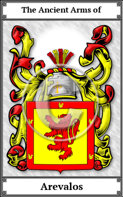 Arevalos Family Crest Download (JPG)  Book Plated - 150 DPI