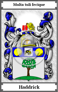 Haddrick Family Crest Download (JPG)  Book Plated - 150 DPI