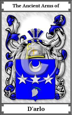 D'arlo Family Crest Download (JPG)  Book Plated - 150 DPI