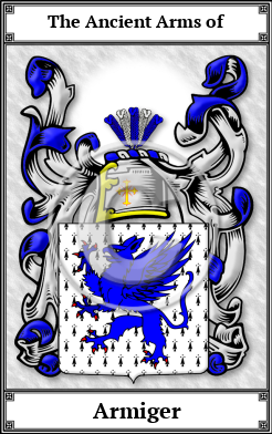 Armiger Family Crest Download (JPG)  Book Plated - 150 DPI