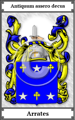 Arrates Family Crest Download (JPG)  Book Plated - 150 DPI