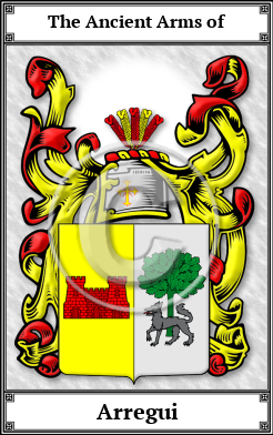 Arregui Family Crest Download (JPG)  Book Plated - 150 DPI