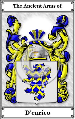 D'enrico Family Crest Download (JPG)  Book Plated - 150 DPI