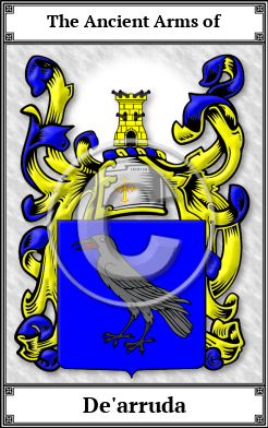 De'arruda Family Crest Download (JPG)  Book Plated - 150 DPI
