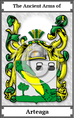 Arteaga Family Crest Download (JPG) Book Plated - 600 DPI