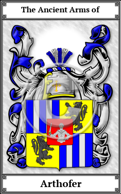 Arthofer Family Crest Download (JPG)  Book Plated - 150 DPI