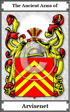 Arvisenet Family Crest Download (JPG)  Book Plated - 150 DPI