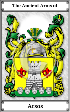 Arsos Family Crest Download (JPG) Book Plated - 600 DPI