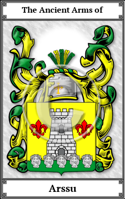 Arssu Family Crest Download (JPG)  Book Plated - 150 DPI