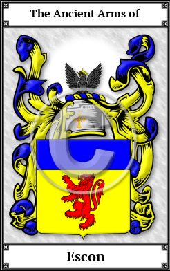 Escon Family Crest Download (JPG)  Book Plated - 150 DPI
