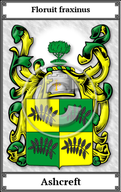 Ashcreft Family Crest Download (JPG)  Book Plated - 150 DPI