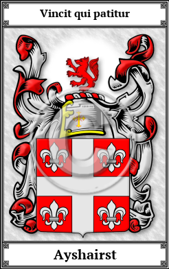 Ayshairst Family Crest Download (JPG)  Book Plated - 150 DPI