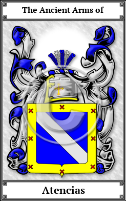 Atencias Family Crest Download (JPG)  Book Plated - 150 DPI