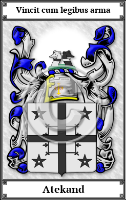 Atekand Family Crest Download (JPG)  Book Plated - 150 DPI