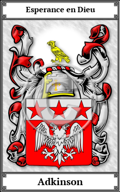Adkinson Family Crest Download (JPG)  Book Plated - 150 DPI