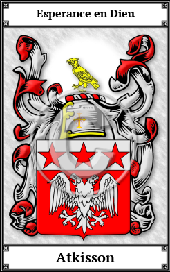 Atkisson Family Crest Download (JPG)  Book Plated - 150 DPI