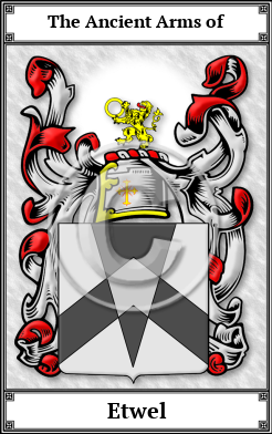 Etwel Family Crest Download (JPG)  Book Plated - 150 DPI