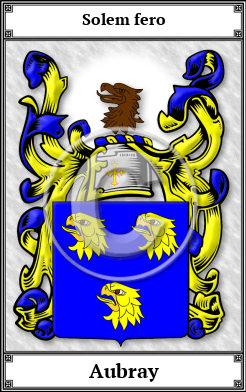 Aubray Family Crest Download (JPG)  Book Plated - 150 DPI