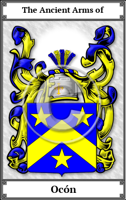 Ocón Family Crest Download (JPG) Book Plated - 300 DPI