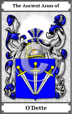 O'Dette Family Crest Download (JPG) Book Plated - 600 DPI