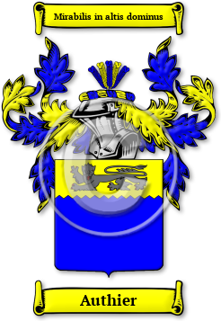 Authier Family Crest Download (JPG) Legacy Series - 600 DPI